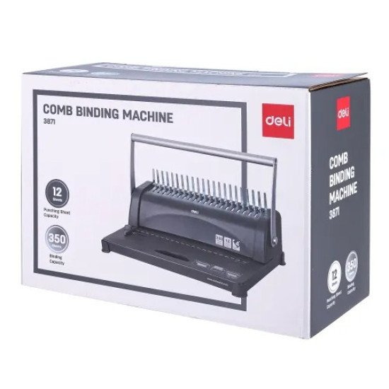 Deli E3871 350 Sheets Comb Spiral Binding Machine