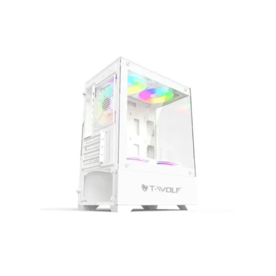 T-Wolf Ice Cooler X5 ARGB M-ATX Mid Tower Gaming Casing White