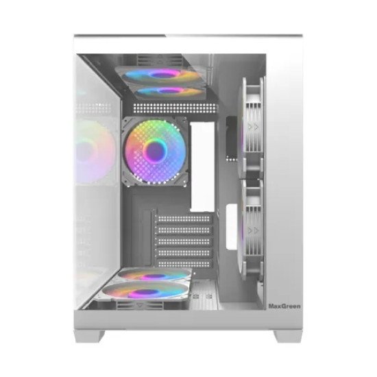 MaxGreen Bright Wave F7 Mid Tower M-ATX Gaming Casing (7x ARGB Fan)