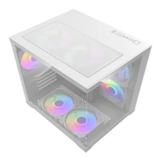 MaxGreen Bright Wave F7 Mid Tower M-ATX Gaming Casing (7x ARGB Fan)