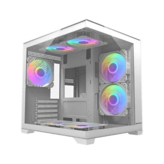 MaxGreen Bright Wave F7 Mid Tower M-ATX Gaming Casing (7x ARGB Fan)