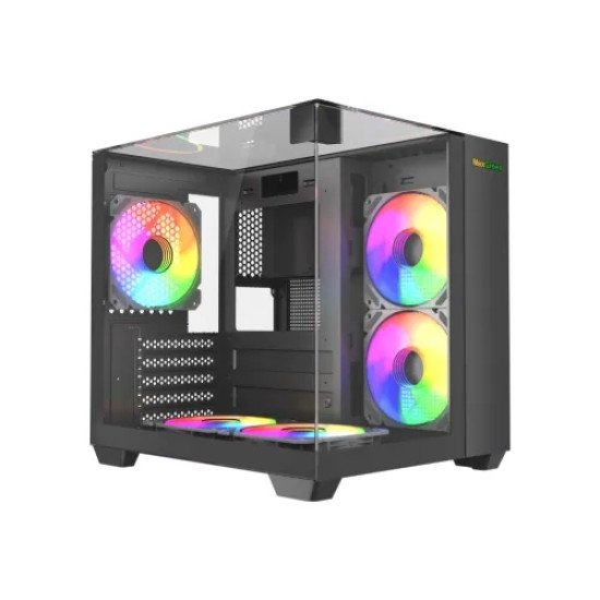 MaxGreen S275-33 Mid-Tower M-ATX Casing With 3x MaxGreen M59 ARGB Fan
