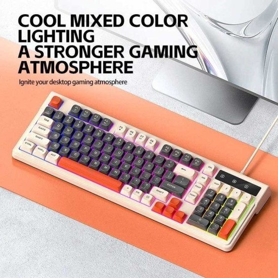T-WOLF T13 Mixed Color Keycaps Gaming Keyboard
